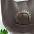 Brown Leather Circular Shoulder Bag repurposed shoulder strap
